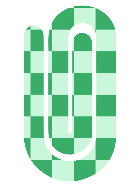 Jumbo Paperclip - Checkered Two Toned Green