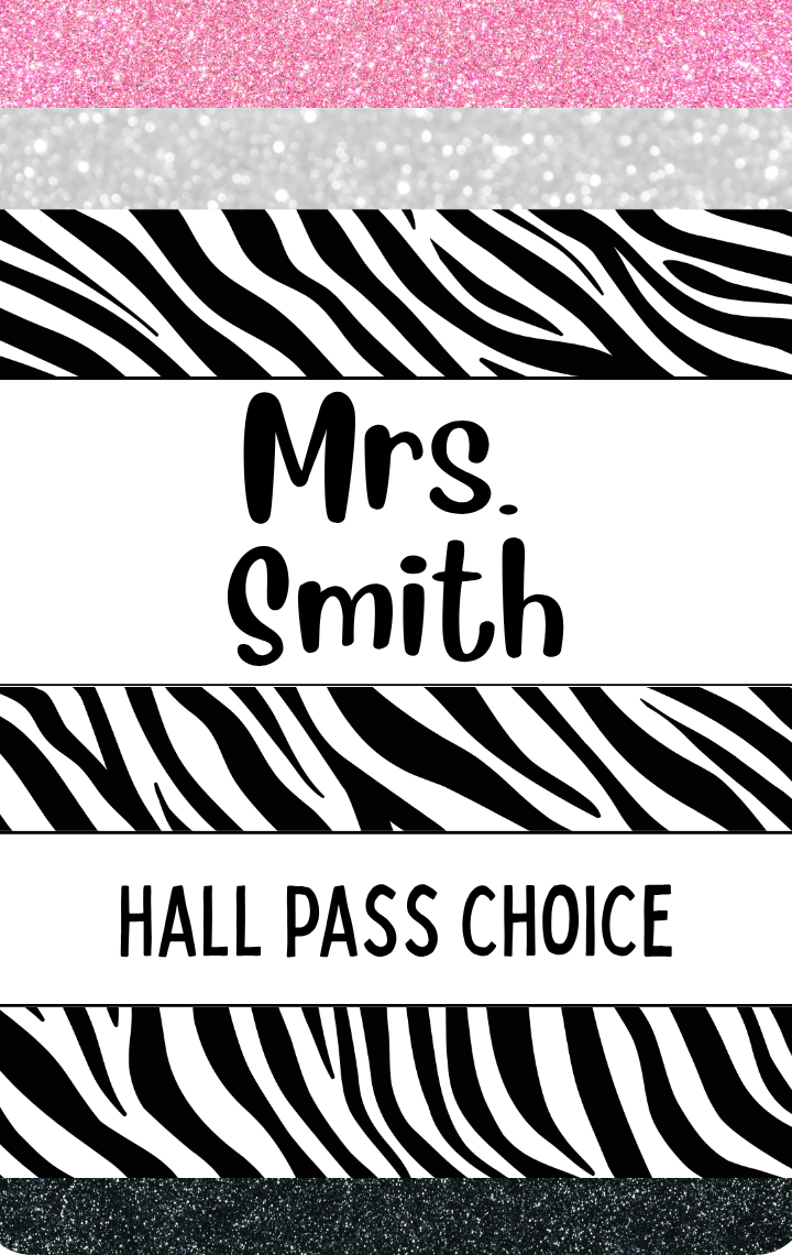 Hallpass - Pencil Zebra