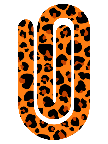 Jumbo Paperclip - Leopard Orange