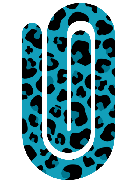 Jumbo Paperclip - Leopard Blue
