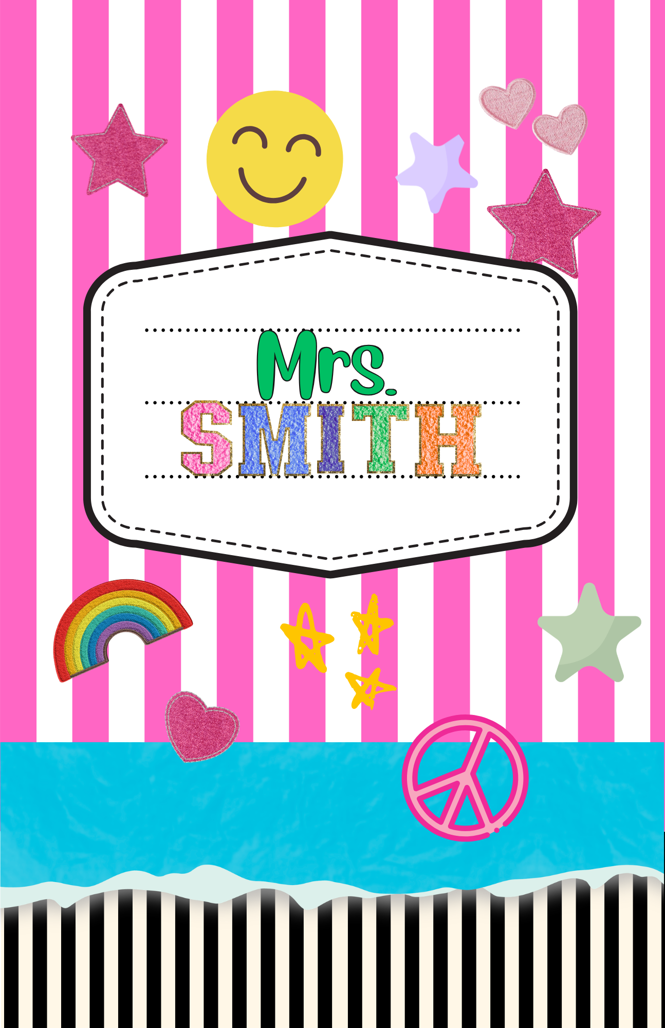 Clipboard Striped Fun Pink