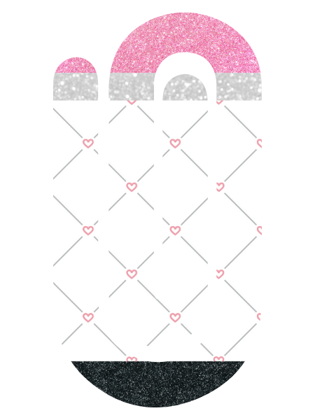 Jumbo Paperclip - Black and White Diagonal Hearts