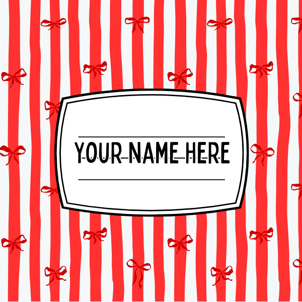 Bows and Stripes Red Mousepad