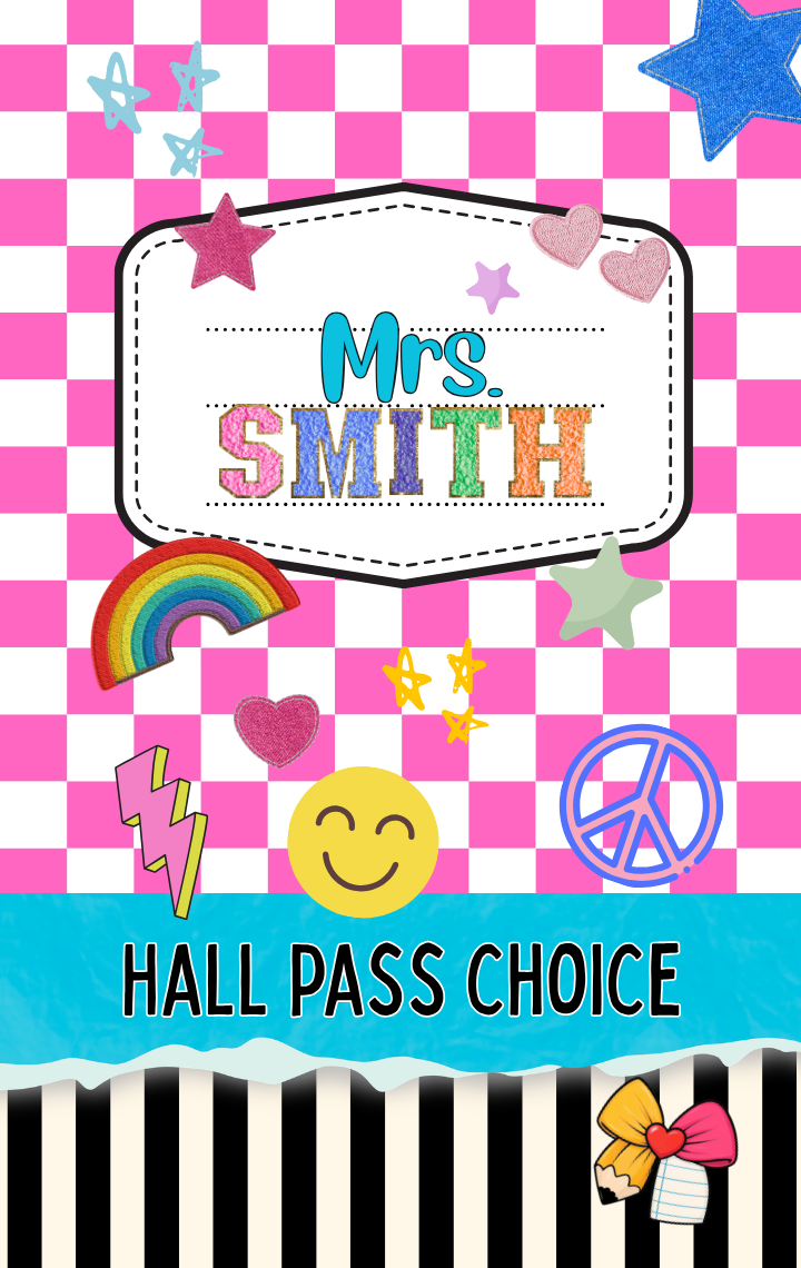 Hallpass - Checkered Fun Pink