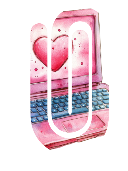 Jumbo Paperclip - Pink Heart Laptop