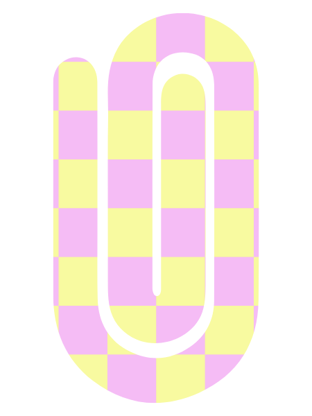 Jumbo Paperclip - Checkered Pink/Yellow