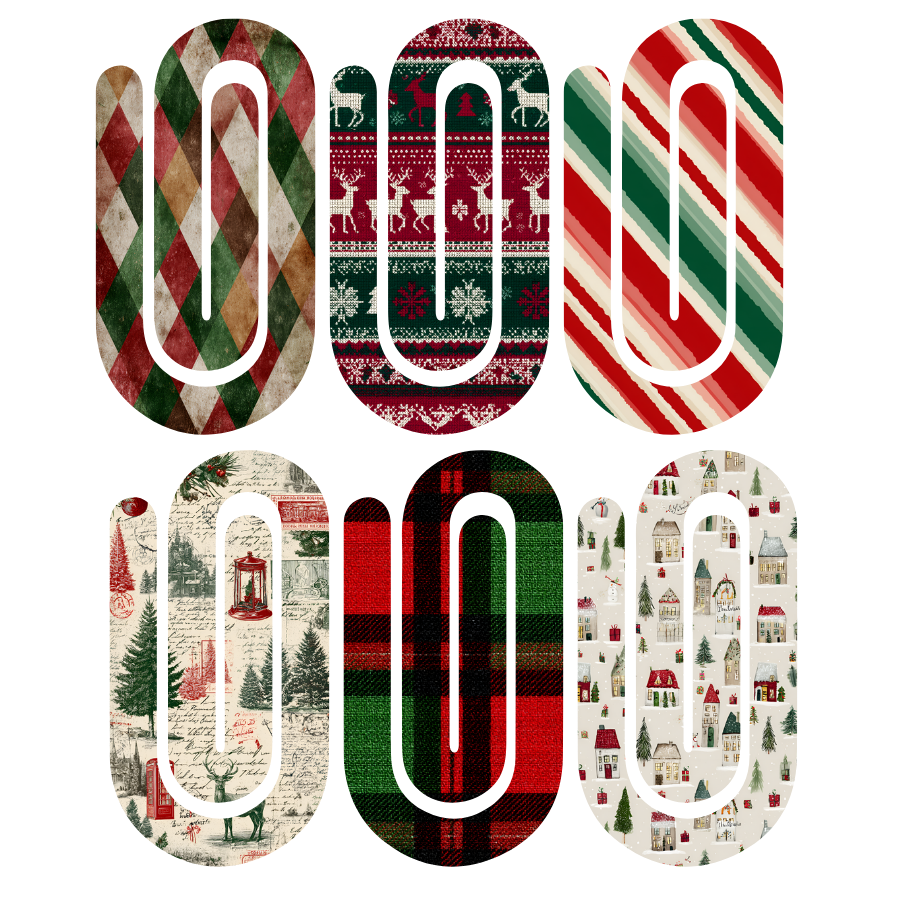 Jumbo Paperclip Set- Christmas