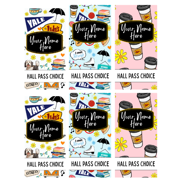 Gilmore Girl Hallpasses Set of 6