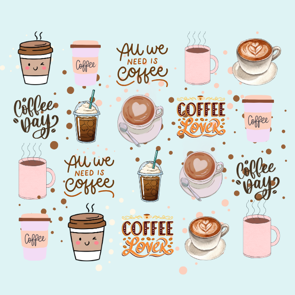Coffee Pink and Blue Mousepad