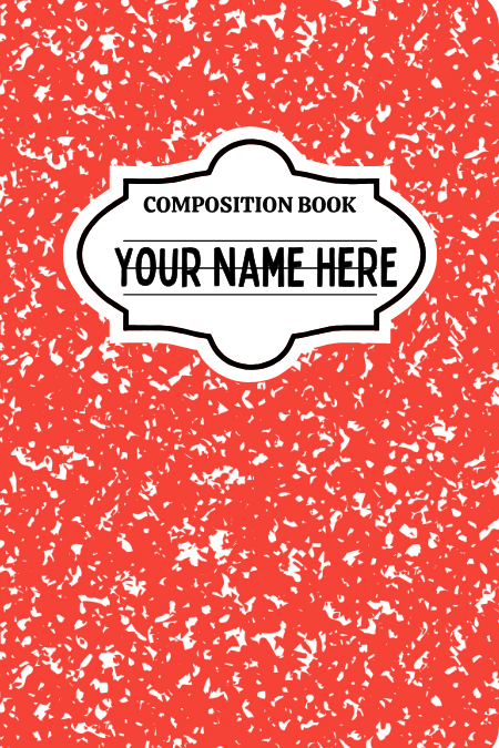 Badge Holder - Composition Book Red