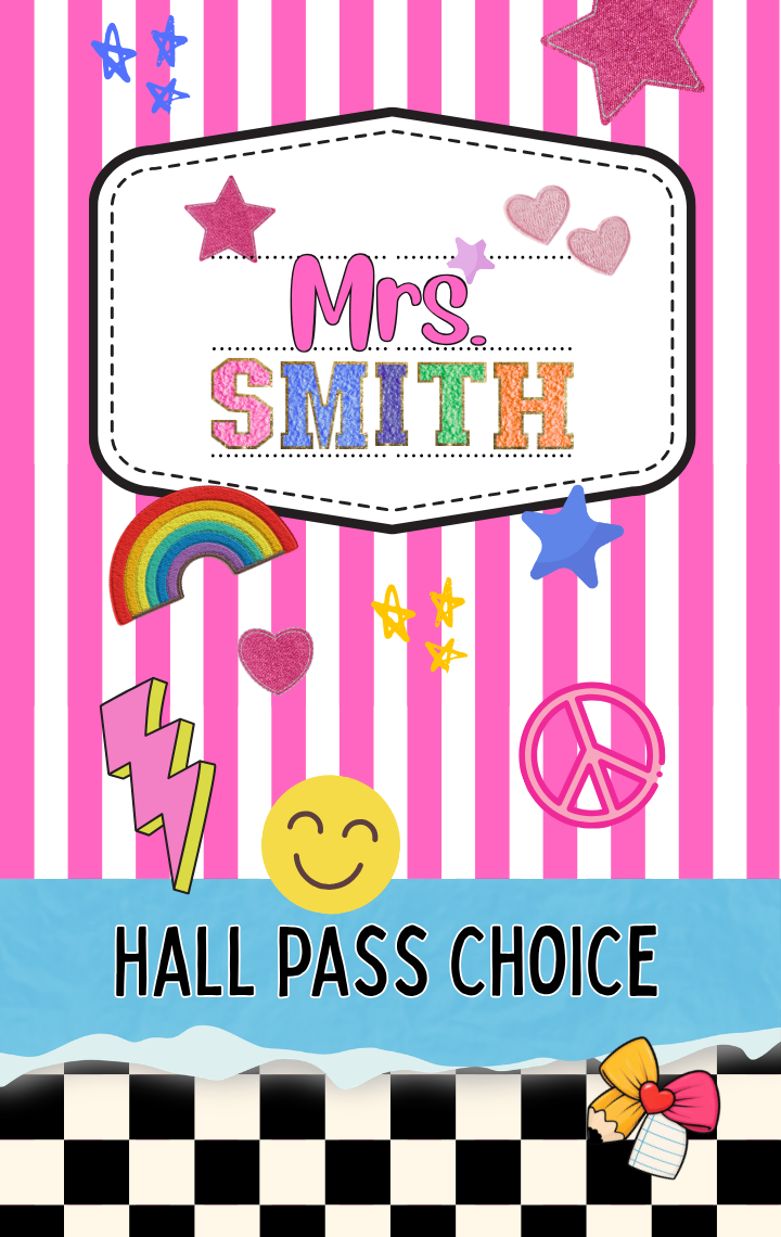 Hallpass - Striped Fun Pink