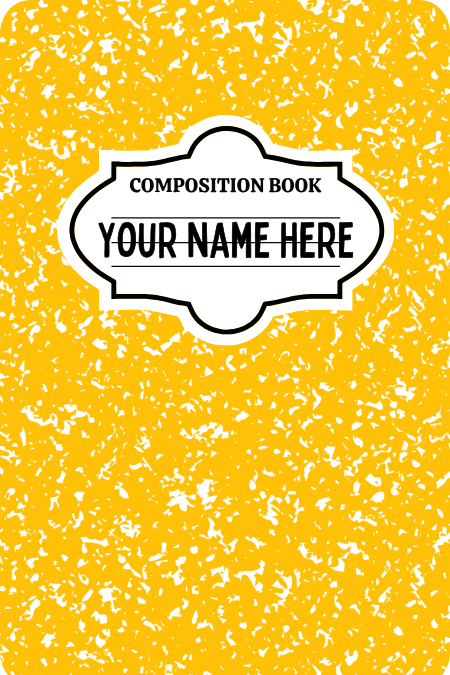 Badge Holder - Composition Book Yellow