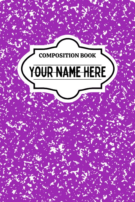 Badge Holder - Composition Book Purple