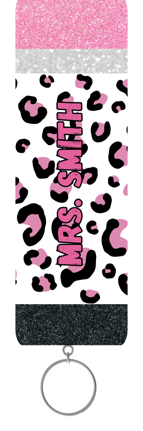 Wristlet - Pencil Black and Pink Leopard