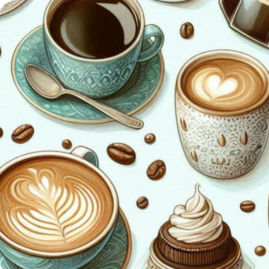 Coffee with Blue Background Mousepad