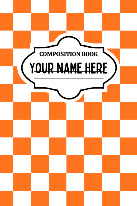 Badge Holder - Orange Checkered