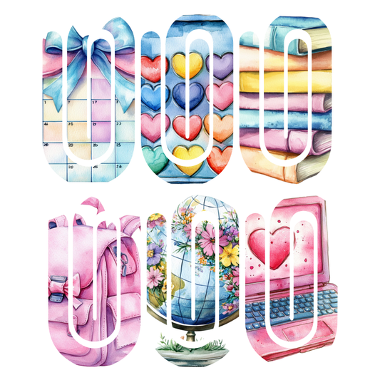 Jumbo Paperclip Set- Watercolor Images Set