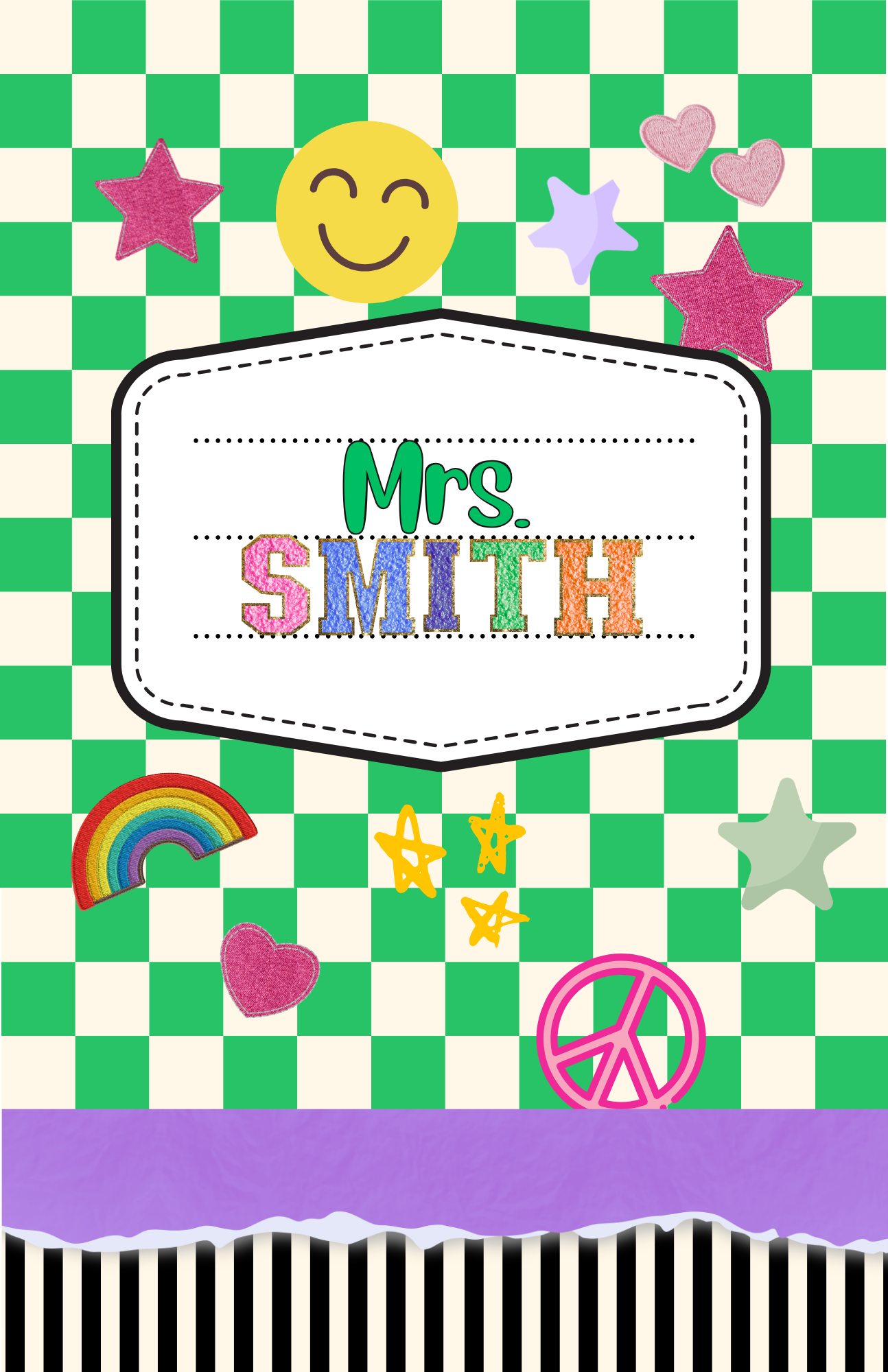 Clipboard Checkered Fun Green