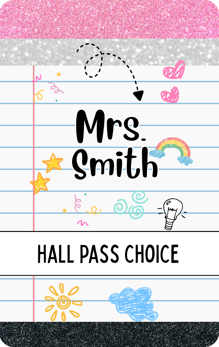 Hallpass - Pencil Colorful Doodles