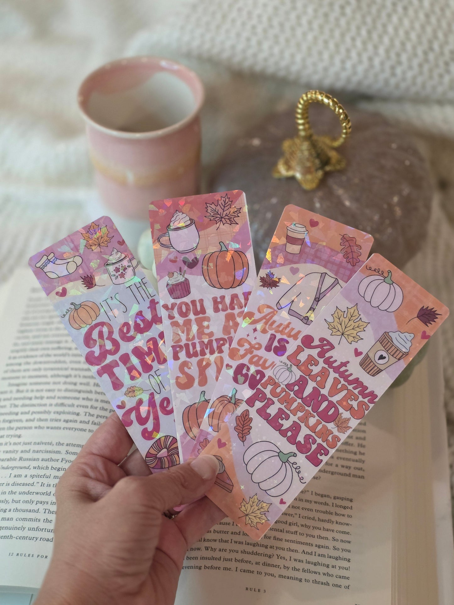 Pink Autumn Bookmark