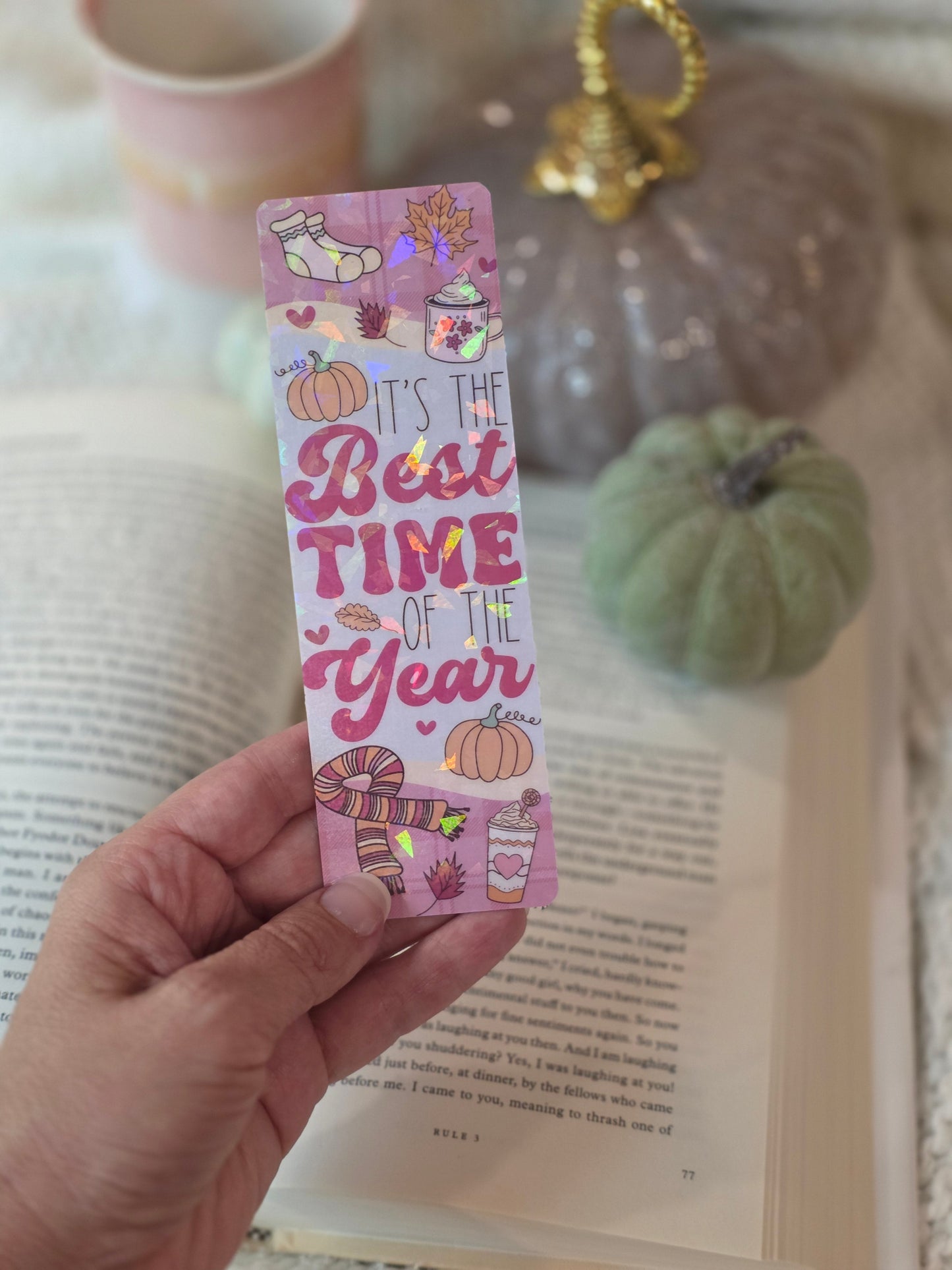 Pink Autumn Bookmark