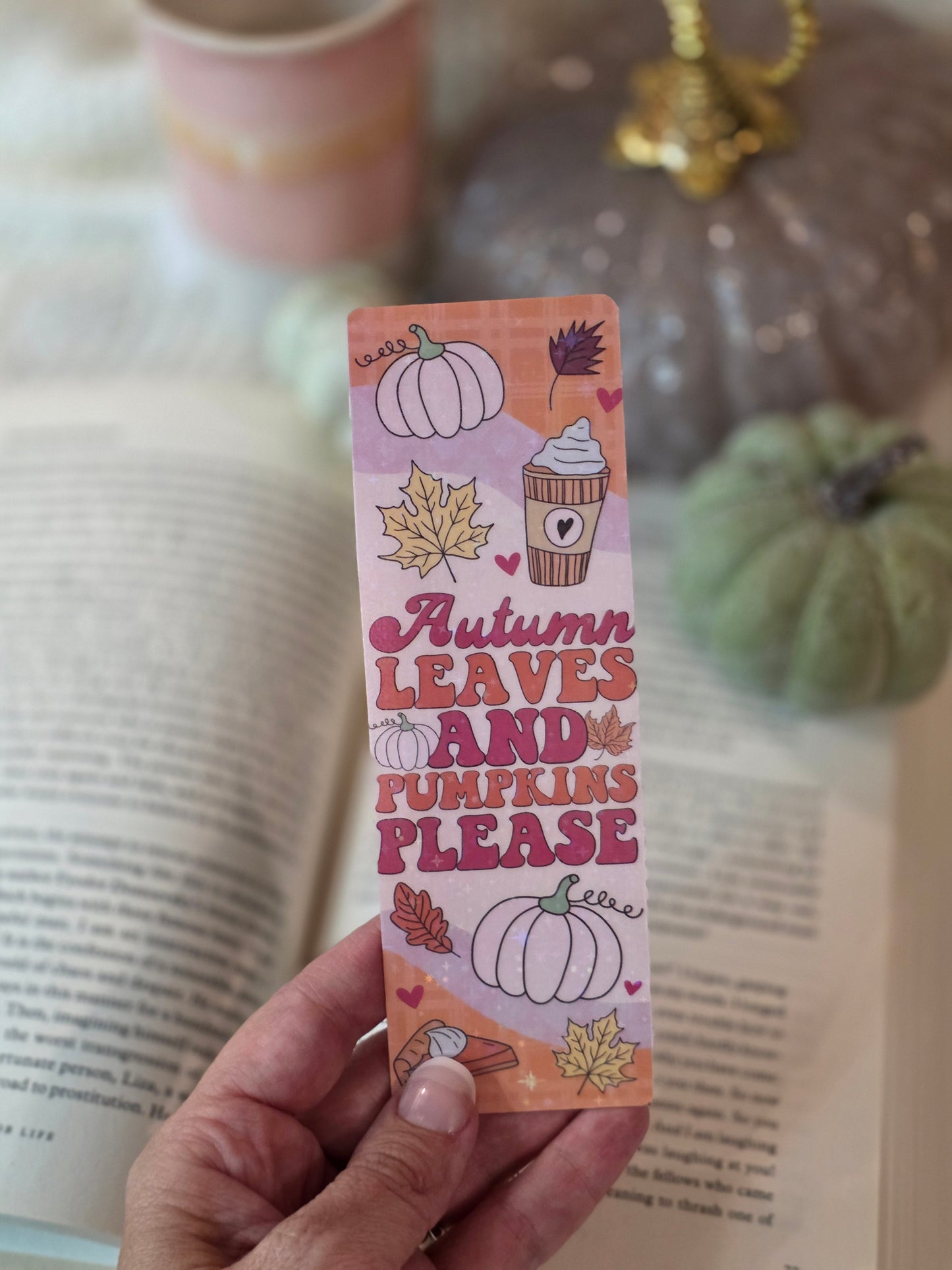 Pink Autumn Bookmark