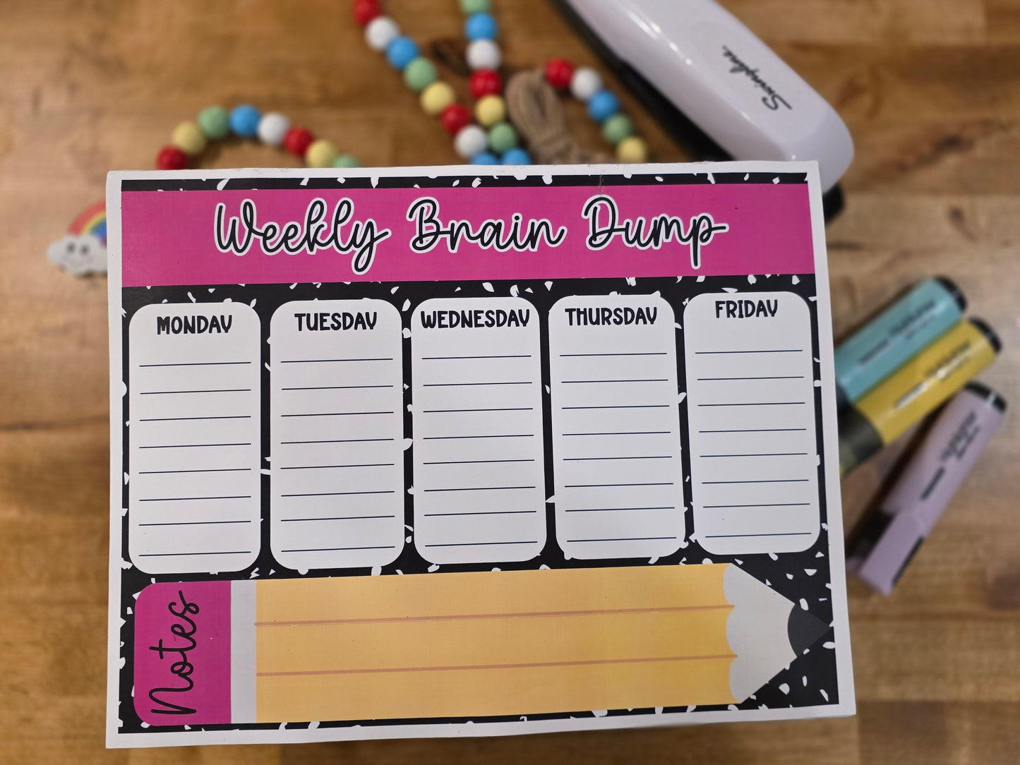 Teacher Weekly Brain Dump Notepad