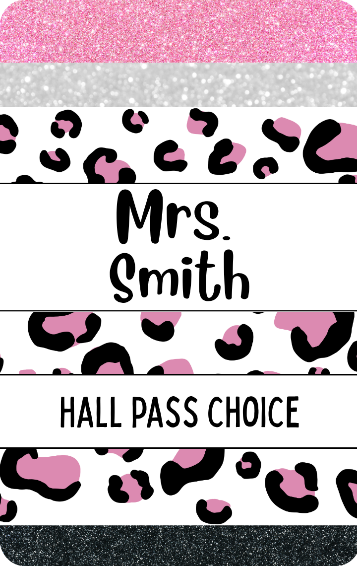 Hallpass - Pencil Black & White Leopard