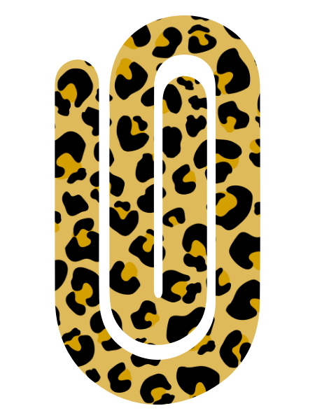 Jumbo Paperclip -  Leopard Yellow