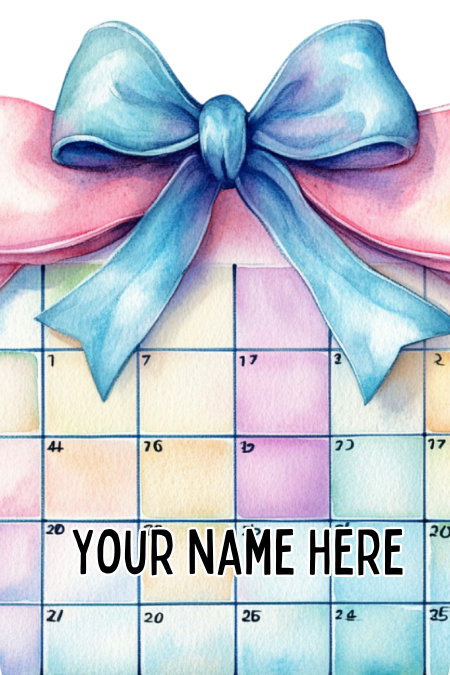 Badge Holder - Pastel Calendar