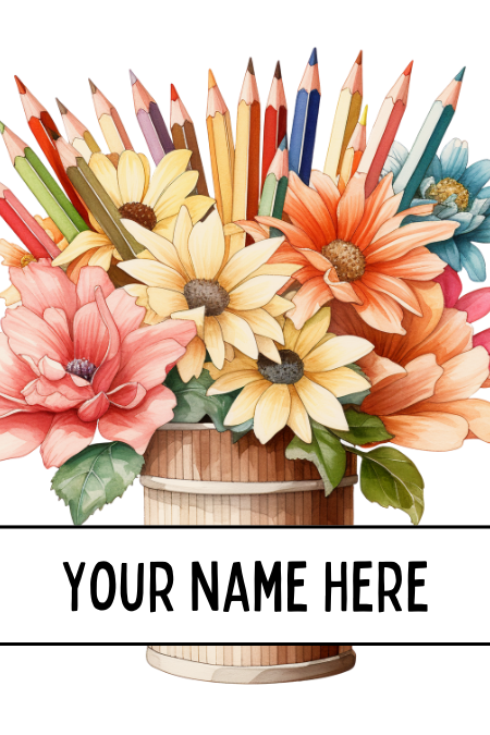 Badge Holder - Flowers in Vase