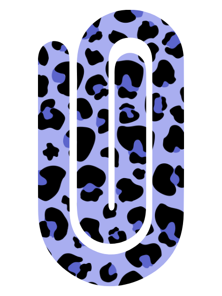 Jumbo Paperclip -  Leopard Purple