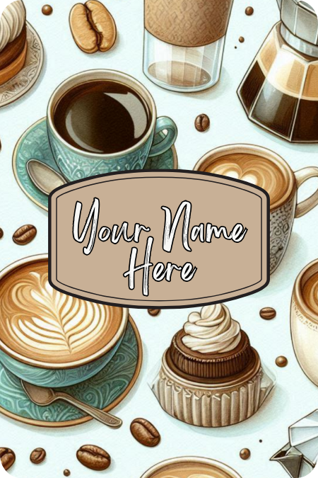 Badge Holder - Coffee w/ Blue Background