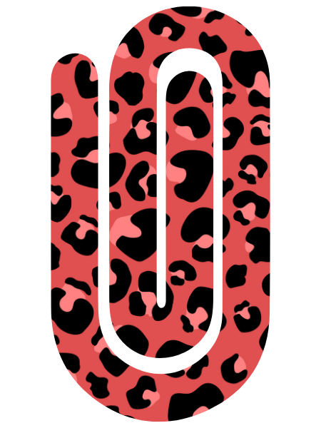 Jumbo Paperclip -  Leopard Pink