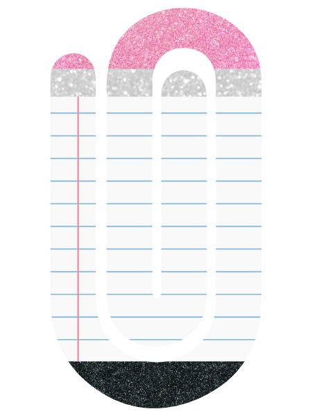 Jumbo Paperclip -  Black and White Notebook Pencil