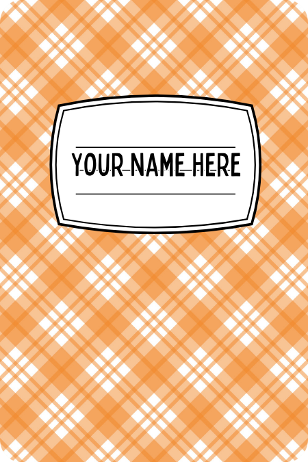 Badge Holder - Orange Plaid