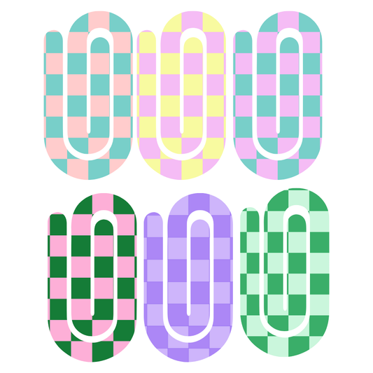 Jumbo Paperclip Set- Two Toned Checkered