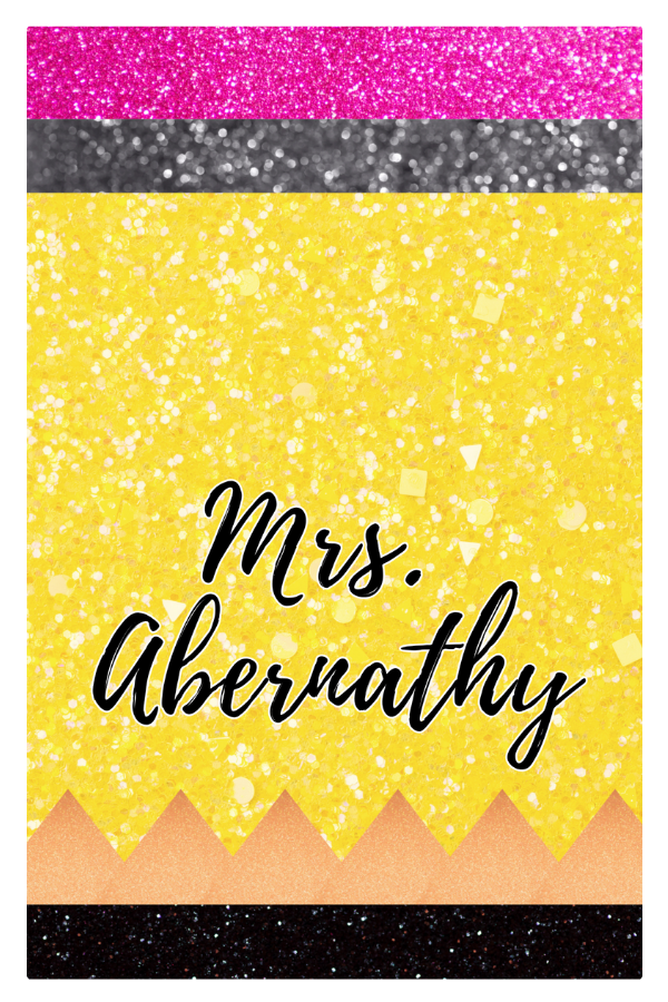 Yellow Glitter Pencil Clipboard