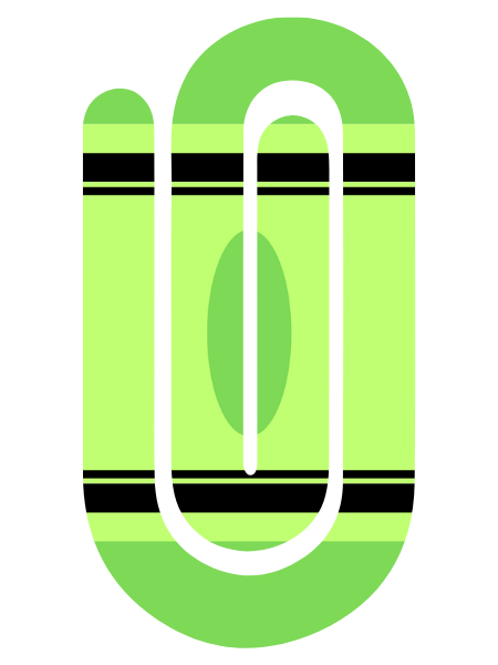 Jumbo Paperclip -  Green Crayon