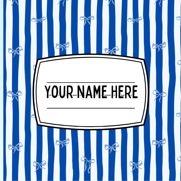 Bows and Stripes Blue Mousepad