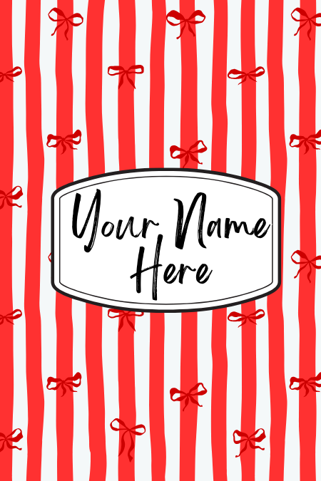 Badge Holder - Bows and Stripes Red