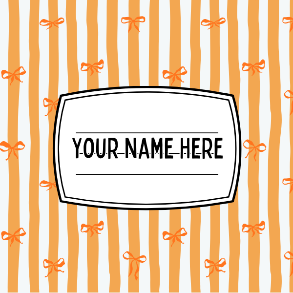 Bows and Stripes Orange Mousepad