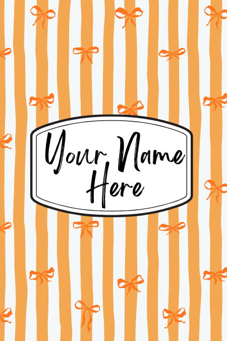 Badge Holder - Bows and Stripes Orange