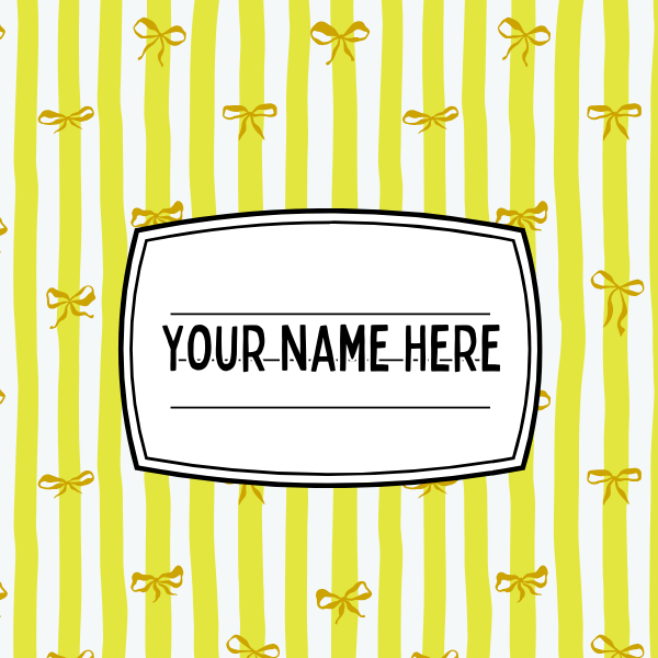 Bows and Stripes Yellow Mousepad