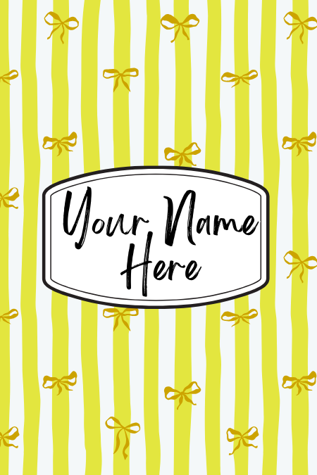 Badge Holder - Bows and Stripes Yellow