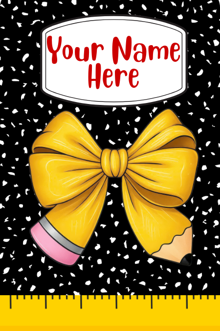 Badge Holder - Yellow Pencil Bow