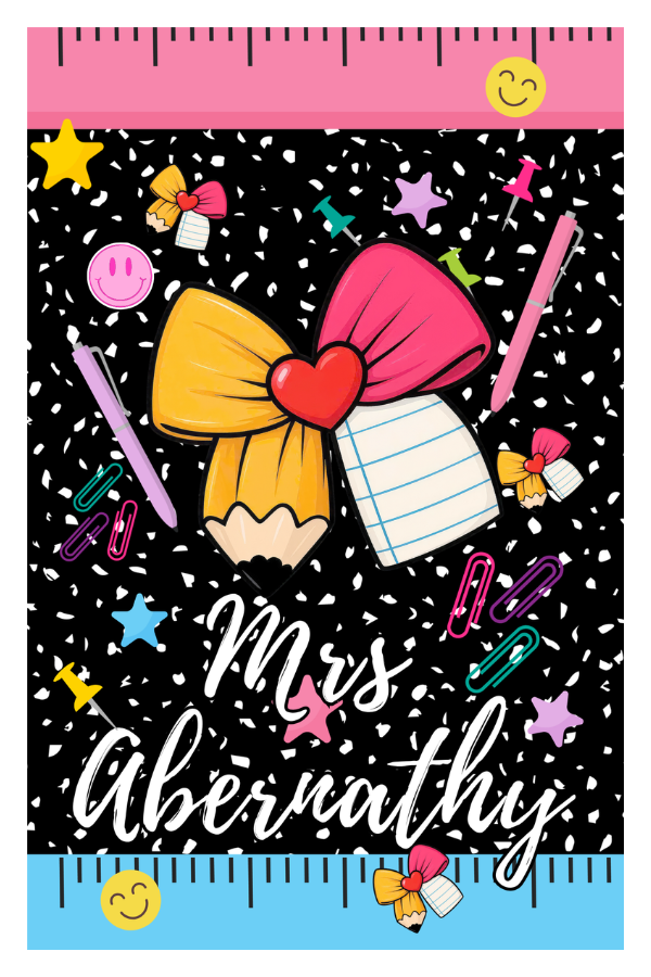 Pink Bow Composition Clipboard