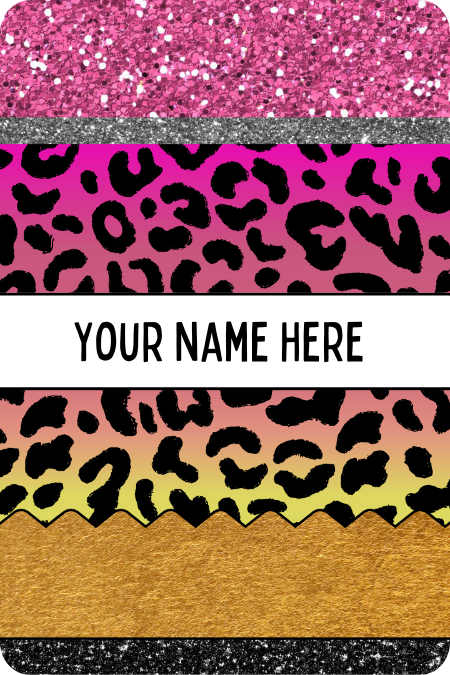 Badge Holder - Pink Leopard Pencil