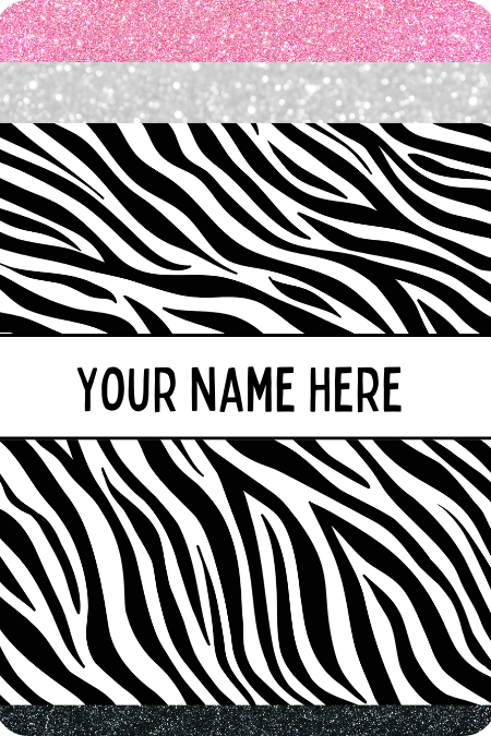 Badge Holder - Black Zebra Pencil