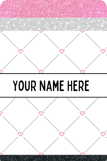 Badge Holder - Black and White Cross my Heart